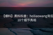 【爆料】黑料科普：heiliaowang背后10个细节真相