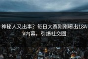 神秘人又出事？每日大赛刚刚曝出18AV内幕，引爆社交圈