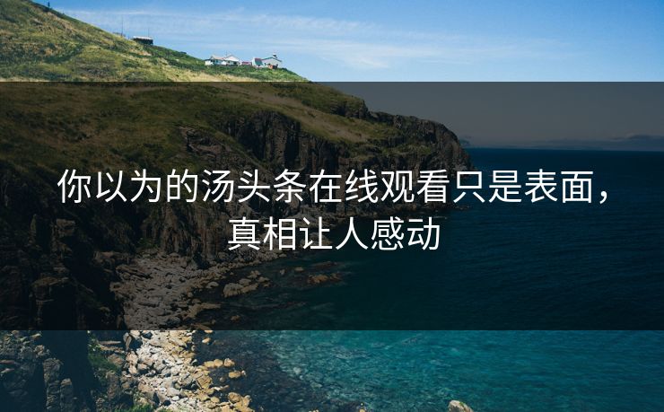 你以为的汤头条在线观看只是表面，真相让人感动