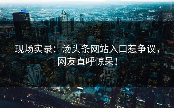 现场实录：汤头条网站入口惹争议，网友直呼惊呆！
