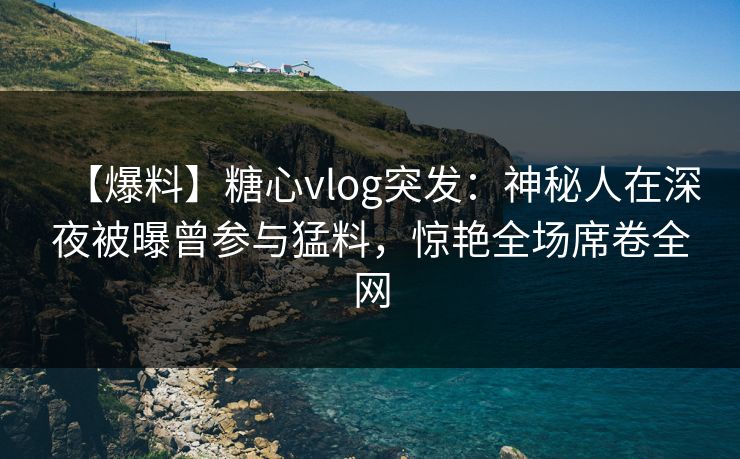【爆料】糖心vlog突发：神秘人在深夜被曝曾参与猛料，惊艳全场席卷全网