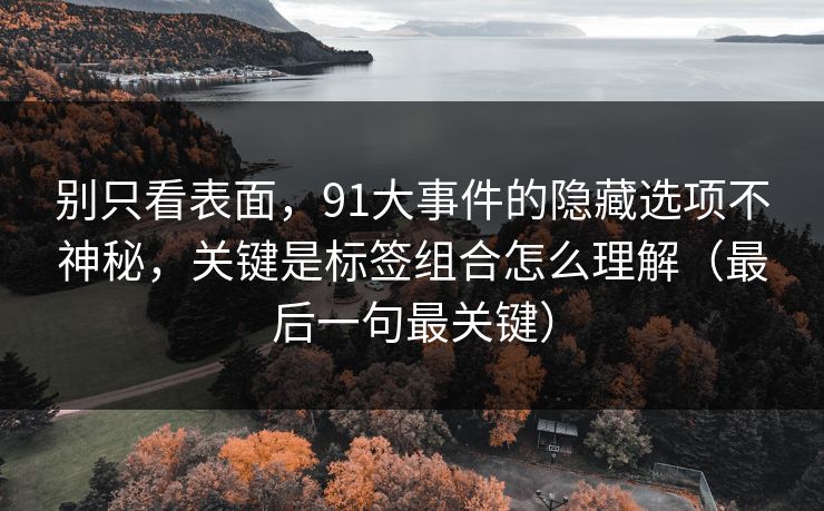 别只看表面，91大事件的隐藏选项不神秘，关键是标签组合怎么理解（最后一句最关键）